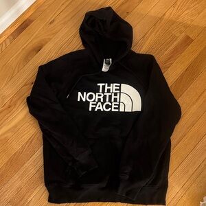 The North Face Black Hoodie with Large White Logo